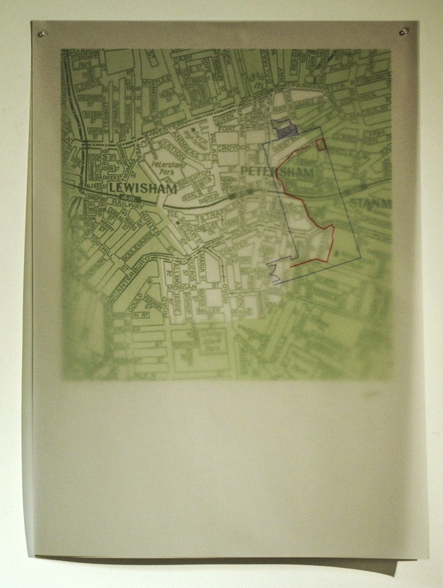 Lucas Ihlein, Petersham eastern border aligned with George Paton Gallery, Offset lithograph and pen drawing, 2009